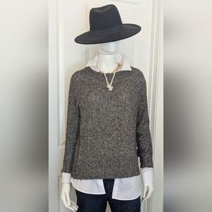 Classic Boat neck Dark Gray Sweater Medium